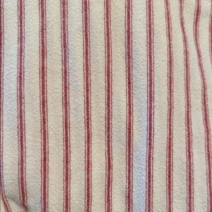 Garnet Hill red striped twin fitted flannel sheets